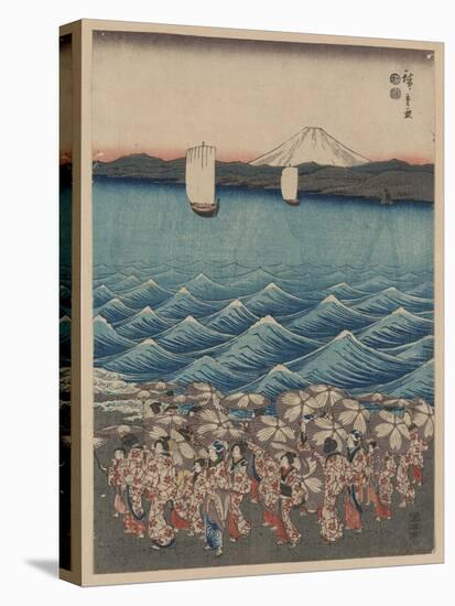 Opening Celebration of Benzaiten Shrine at Enoshima-Ando Hiroshige-Stretched Canvas