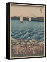Opening Celebration of Benzaiten Shrine at Enoshima-Ando Hiroshige-Framed Stretched Canvas