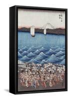 Opening Celebration of Benzaiten Shrine at Enoshima-Ando Hiroshige-Framed Stretched Canvas