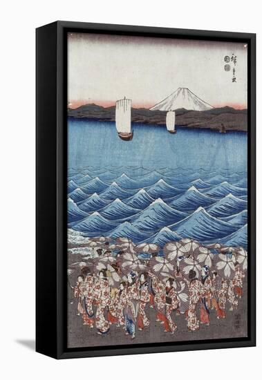 Opening Celebration of Benzaiten Shrine at Enoshima-Ando Hiroshige-Framed Stretched Canvas