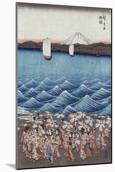 Opening Celebration of Benzaiten Shrine at Enoshima-Ando Hiroshige-Mounted Giclee Print