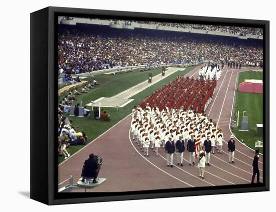 Opening Ceremonies Taking Place at the 19th Summer Olympics-null-Framed Stretched Canvas