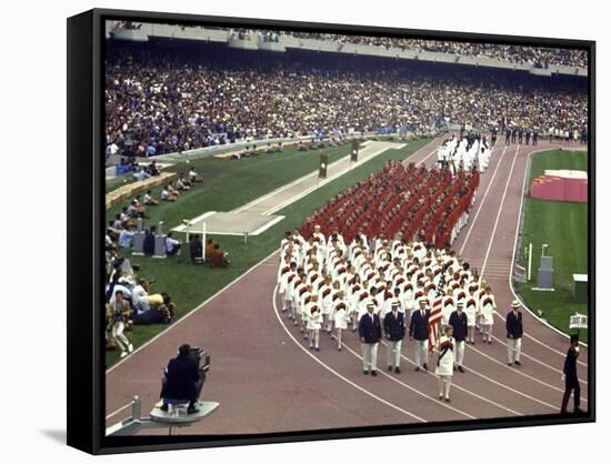 Opening Ceremonies Taking Place at the 19th Summer Olympics-null-Framed Stretched Canvas