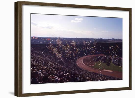 Opening Ceremony View of the Track and Field Stadium of the 1964 Tokyo Summer Olympics, Japan-Art Rickerby-Framed Photographic Print