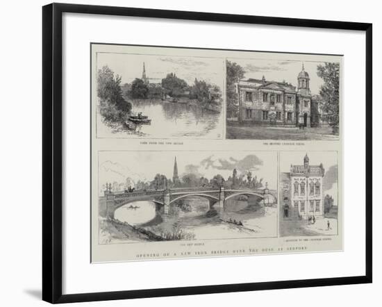 Opening of a New Iron Bridge over the Ouse at Bedford-null-Framed Giclee Print