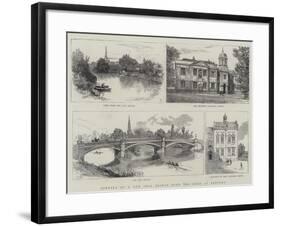 Opening of a New Iron Bridge over the Ouse at Bedford-null-Framed Giclee Print