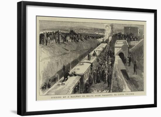 Opening of a Railway in Malta from Valletta to Citta Vecchia-null-Framed Giclee Print