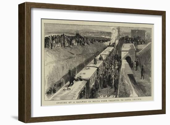 Opening of a Railway in Malta from Valletta to Citta Vecchia-null-Framed Giclee Print