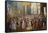 Opening of Gallery of Battles by King Louis Philippe at Museum of Palace of Versailles, June 1837-Jean Auguste Bard-Framed Stretched Canvas