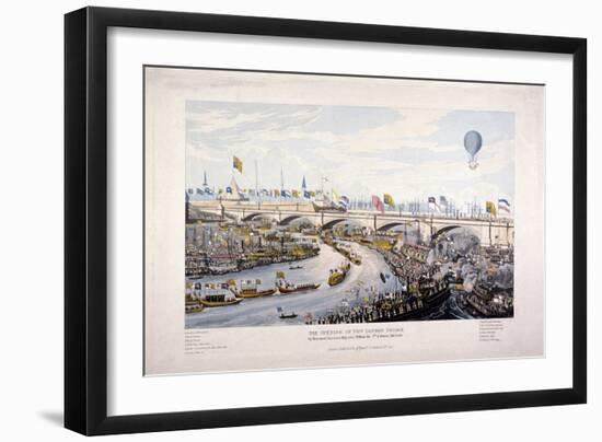 Opening of London Bridge, London, 1831-null-Framed Giclee Print