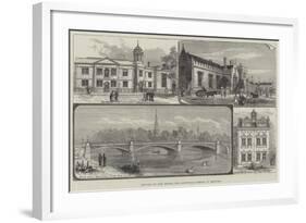 Opening of New Bridge and Additional School at Bedford-null-Framed Giclee Print