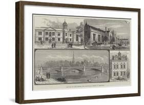 Opening of New Bridge and Additional School at Bedford-null-Framed Giclee Print