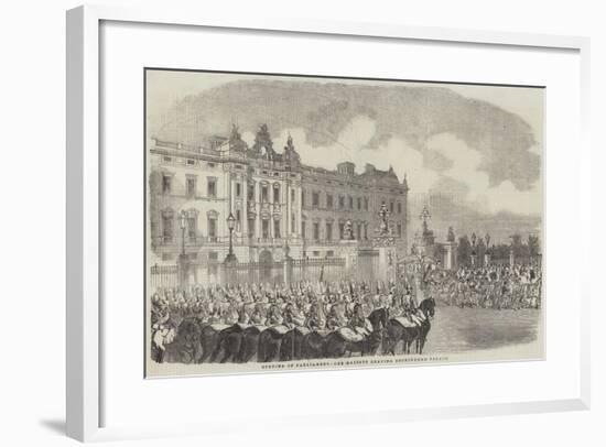 Opening of Parliament, Her Majesty Leaving Buckingham Palace-null-Framed Giclee Print