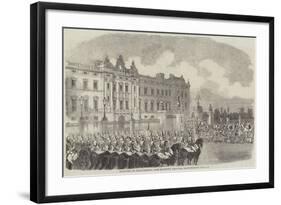 Opening of Parliament, Her Majesty Leaving Buckingham Palace-null-Framed Giclee Print