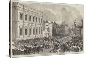 Opening of Parliament, the Royal Procession Passing Whitehall-null-Stretched Canvas