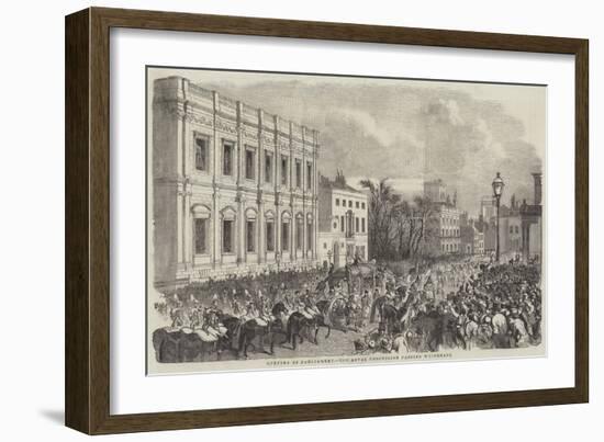 Opening of Parliament, the Royal Procession Passing Whitehall-null-Framed Giclee Print