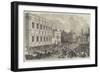 Opening of Parliament, the Royal Procession Passing Whitehall-null-Framed Giclee Print