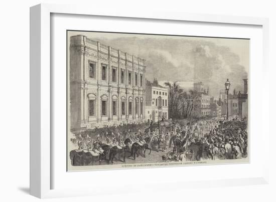 Opening of Parliament, the Royal Procession Passing Whitehall-null-Framed Giclee Print