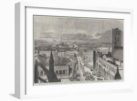 Opening of Parliament, the Royal Procession, Sketched from Westminster Abbey-null-Framed Giclee Print