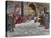 Opening of Sepulchral Monument of Pope Innocent III in the Basilica of St. John Lateran. Italy-null-Stretched Canvas