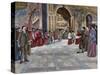 Opening of Sepulchral Monument of Pope Innocent III in the Basilica of St. John Lateran. Italy-null-Stretched Canvas