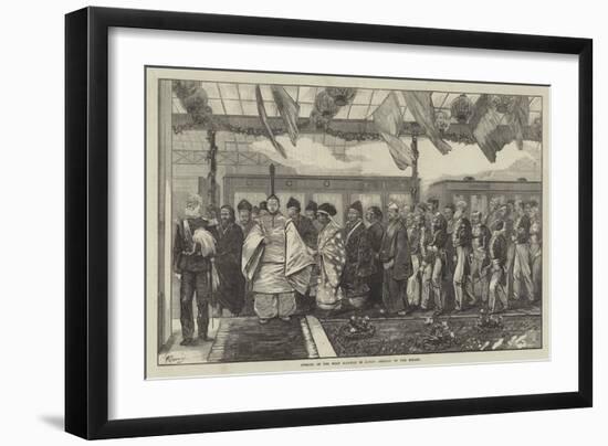 Opening of the First Railway in Japan, Arrival of the Mikado-Felix Regamey-Framed Giclee Print