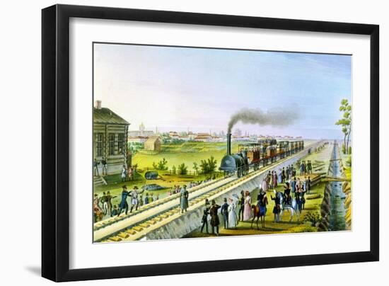 Opening of the First Railway Line from St Petersburg to Pavlovsk, Russia, 1830S-null-Framed Giclee Print