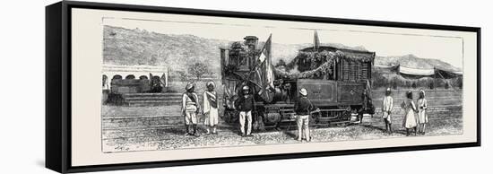 Opening of the First Rajpootana State Railway to Ulwar: the First Engine That Entered Ulwar-null-Framed Stretched Canvas
