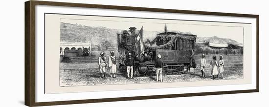 Opening of the First Rajpootana State Railway to Ulwar: the First Engine That Entered Ulwar-null-Framed Premium Giclee Print