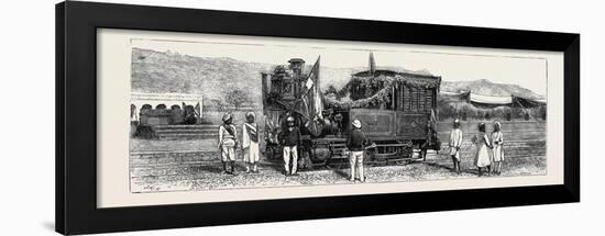 Opening of the First Rajpootana State Railway to Ulwar: the First Engine That Entered Ulwar-null-Framed Giclee Print