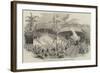 Opening of the Imperial Petropolis Railway, Brazil, Benediction of the Locomotives-null-Framed Giclee Print