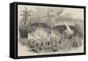 Opening of the Imperial Petropolis Railway, Brazil, Benediction of the Locomotives-null-Framed Stretched Canvas