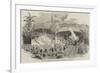 Opening of the Imperial Petropolis Railway, Brazil, Benediction of the Locomotives-null-Framed Giclee Print