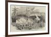 Opening of the Imperial Petropolis Railway, Brazil, Benediction of the Locomotives-null-Framed Giclee Print
