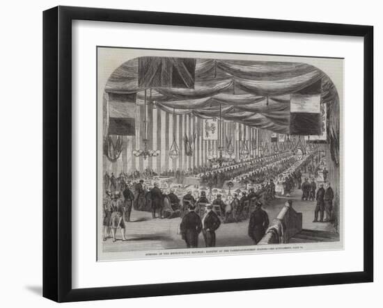 Opening of the Metropolitan Railway, Banquet at the Farringdon-Street Station-null-Framed Giclee Print