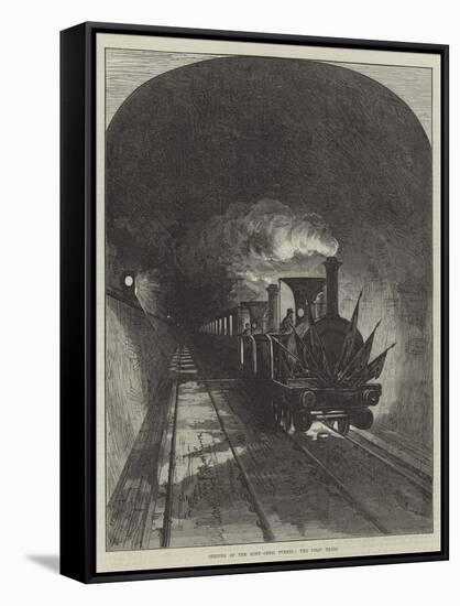 Opening of the Mont Cenis Tunnel, the First Train-null-Framed Stretched Canvas