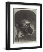 Opening of the Mont Cenis Tunnel, the First Train-null-Framed Premium Giclee Print