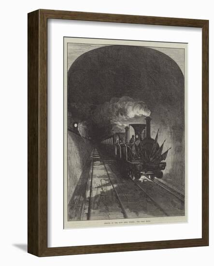 Opening of the Mont Cenis Tunnel, the First Train-null-Framed Giclee Print