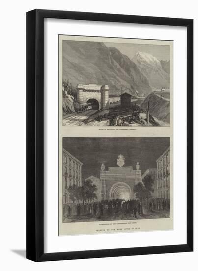 Opening of the Mont Cenis Tunnel-null-Framed Premium Giclee Print