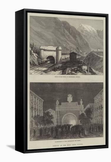 Opening of the Mont Cenis Tunnel-null-Framed Stretched Canvas