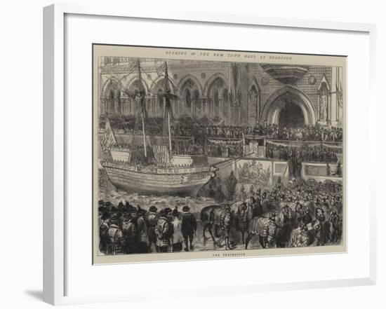 Opening of the New Town Hall at Bradford, the Procession-null-Framed Giclee Print