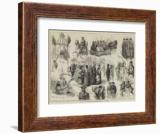 Opening of the New Townhall at Bradford, Sketches in the Streets-Charles Joseph Staniland-Framed Giclee Print