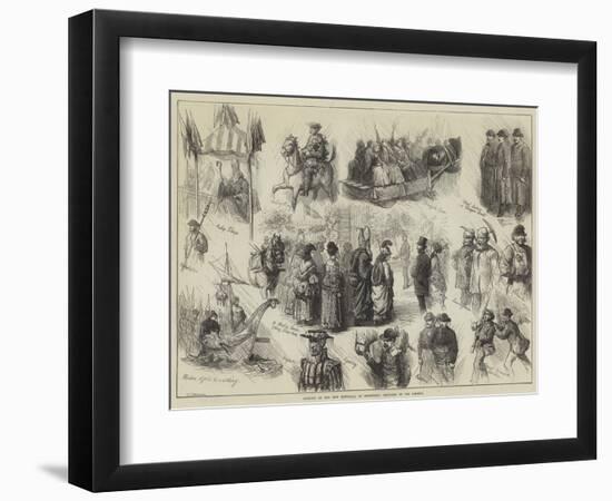Opening of the New Townhall at Bradford, Sketches in the Streets-Charles Joseph Staniland-Framed Giclee Print
