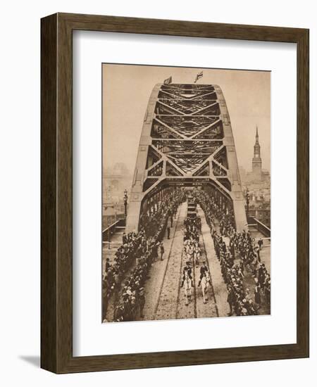 Opening of the new Tyne Bridge by King George V, Newcastle-upon-Tyne, 10 October 1928 (1935)-Unknown-Framed Photographic Print