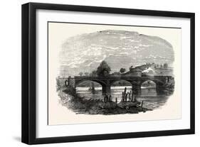 Opening of the North Devon Railway: the Iron Railway Bridge over the River Taw Near Barnstaple 1854-null-Framed Giclee Print