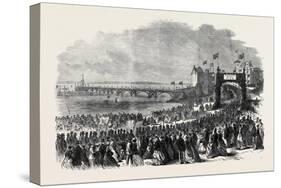 Opening of the Pier at Clevedon Somersetshire, UK, 1869-null-Stretched Canvas