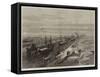 Opening of the Suez Canal, the Procession of Ships in the Canal-null-Framed Stretched Canvas