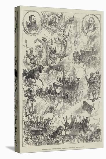 Opening of the Winter Gardens, Blackpool, Sketches in the Procession-Charles Robinson-Stretched Canvas