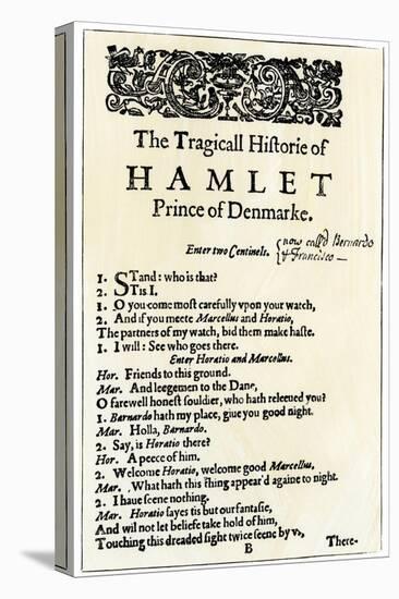 Opening Page of Hamlet-null-Stretched Canvas