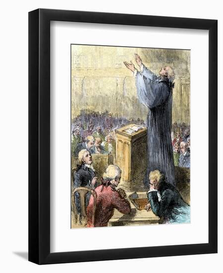 Opening Prayer of the First Continental Congress in Carpenters Hall Philadelphia, c.1774-null-Framed Premium Giclee Print